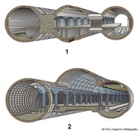 Метрополитен (схема станции пилонного и колонного типов)