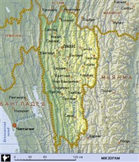 Мизорам (географическая карта)