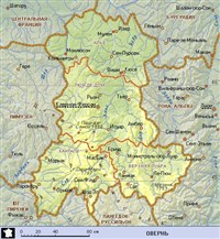 Овернь (географическая карта)