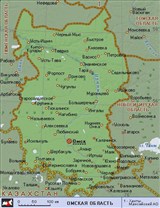 Омская область (географическая карта)