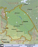 Павлодарская область (географическая карта)