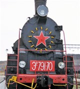 Паровоз (серия Э, вид спереди)