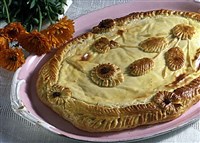 Пирог с творогом и апельсинными цукатами