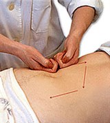 Поглаживание толстого кишечника