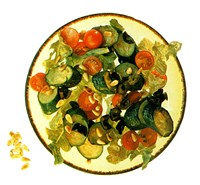 Салат с помидорами и оливками