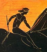 Скачки (панафинейская амфора)