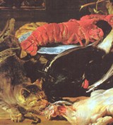 Снейдерс Франс (Натюрморт с голодной кошкой, омаром и фруктами)