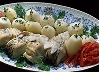 Судак с шампиньонами