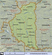 Тернопольская область (географическая карта)