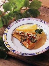 Треска в соусе из креветок