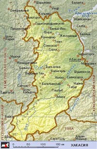 Хакасия (географическая карта)