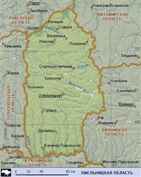 Хмельницкая область (географическая карта)