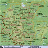 Центральный федеральный округ России (географическая карта)