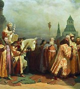 Шварц В.Г. Вербное воскресенье в Москве при царе Алексее Михайловиче. Шествие патриарха на осляти