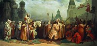 Шварц В.Г. Вербное воскресенье в Москве при царе Алексее Михайловиче. Шествие патриарха на осляти