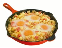 Яйца с картофелем и ветчиной