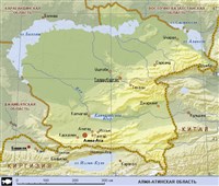Алма-Атинская область (географическая карта)