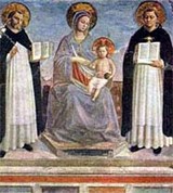 Анджелико (Мадонна с младенцем, святыми Домиником и Фомой Аквинским)