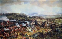 Атака французских кирасир на каре шотландцев в битве при Ватерлоо