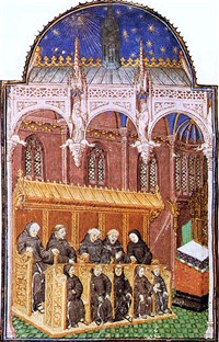 БОГОСЛУЖЕНИЕ в христианстве («Пение монахов» (миниатюра)