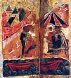 Бояре призывают Петра и Февронию вернуться в Муром (клеймо)