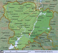 Волгоградская область (географическая карта)