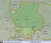 Волынская область (географическая карта)