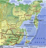 Дальневосточный федеральный округ России (географическая карта)