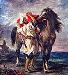 Делакруа Эжен (Марокканец, седлающий коня)