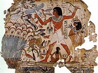 Древнеегипетская Охотничья сценка с кошкой
