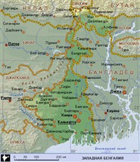 Западная Бенгалия (географическая карта)