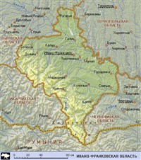 Ивано-Франковская область (географическая карта)