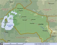 КЗЫЛ-ОРДИНСКАЯ ОБЛАСТЬ (географическая карта)