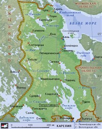 Карелия республика (географическая карта)