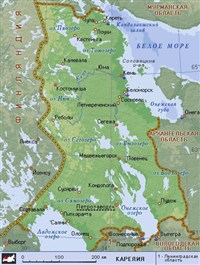 Карелия (географическая карта)