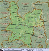 Кировская область (географическая карта)