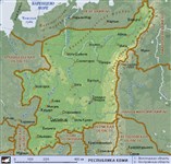 Коми республика (географическая карта)