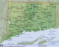 Коннектикут (географическая карта)
