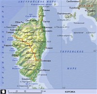 Корсика (географическая карта)