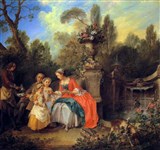 Ланкре Никола (Дама и кавалер с детьми пьют кофе в саду)