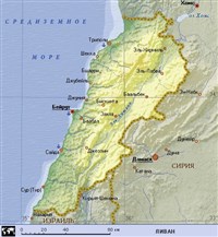 Ливан (географическая карта)