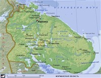 Мурманская область (географическая карта)