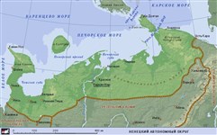 Ненецкий АО (географическая карта)