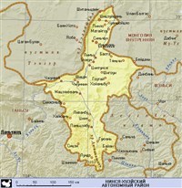 Нинся-Хуэйский автономный район (географическая карта)