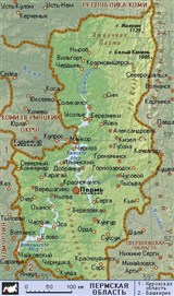 Пермский край (географическая карта)