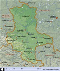 Саксония - Анхальт (географическая карта)