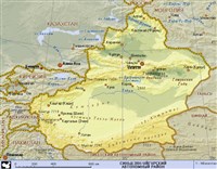Синьцзян-уйгурский автономный район (географическая карта)