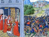 Столетняя война (миропомзание папы Григория XI. Битва англичан с французами при Понтвалене)
