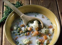 Суп молочный с овощами (латышская кухня)