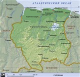Суринам (географическая карта)